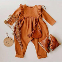 Load image into Gallery viewer, Modern Handamde Girls Jumpsuit Long Sleeve Romper Overalls Autumn Clothes For Baby Cotton Line In Elegant Autmn Style