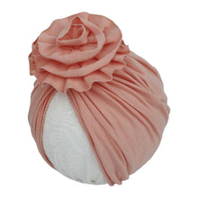 Load image into Gallery viewer, Handmade Pleated Flower Babies' Knitted Cotton Cloth Turban For Baby Girls In Elegant Style