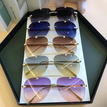 Load image into Gallery viewer, Metal Rimless Sunglasses for Men and Woman Mirror Fashion Trendy Pilot Sun Glasses UV Protector Gradient Eyewear