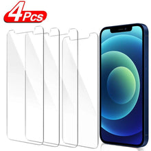 Load image into Gallery viewer, 4Pcs Protective Glass for IPhone 13 11 12 Pro Max Screen Protector for IPhone XR XS Max 6 7 8 Plus Full Cover Tempered Glass Unbreakable Screen Protector With Edge to Edge Coverage iPhone Glass
