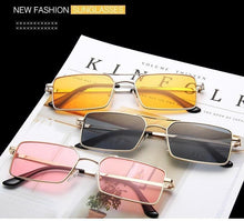 Load image into Gallery viewer, Luxury Famous Retro Modern Square Unisex Men and Women‘s Sunglasses With Alloy Metal Small Frame With Clear Double Bridge Men's Sunglasses
