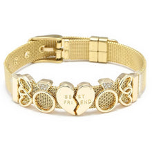 Load image into Gallery viewer, Fashion Stainless Steel Woman and Men Bracelet Mesh Bracelet Set Crystal Heart Anchor Charm Fine Bracelet Bangle For Female Lover