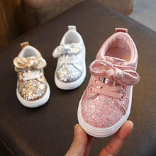 Load image into Gallery viewer, Cute Girls Casual Shoes Sneakers Toddler Baby Girls Bow Sequin Crib Trend Casual Shoes Kids Children Anti Slip Pink Dress Shoes