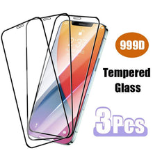 Load image into Gallery viewer, 3PCS Full Cover Tempered Glass for iPhone 7 8 6 6S Plus SE 2020 Screen Protector for iPhone 13 12 11 XR X XS Max Pro Mini Glass Tempered Glass Screen Protector 5D Upgraded Full Cover Edge-to-Edge for iPhone