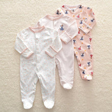 Load image into Gallery viewer, 3Pcs Baby unisex Rompers Long Sleeve Sleep suit Cartoon Jumpsuit Baby Pajamas Stes For Kids Between 0-12Months