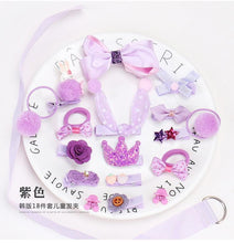 Load image into Gallery viewer, Luxury ModernBaby Girl Headband Set 18Pcs for Children's Turban Darling Bows Kids Headwear Elastic Hair Bands Clips Hairpins Sets