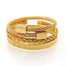 Load image into Gallery viewer, Luxury Modern Rich Style Royal Roman Bracelets & Bangles Love Bangle Bracelet For Men Stainless Steel Rectangle Bracelet Men's Jewelry Great Gift Idea