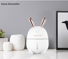 Load image into Gallery viewer, 300ML Mini Air Humidifier Cute Rabbit USB Aroma Essential Oil Diffuser Colorful Night Light Car Office Mist Maker