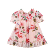 Load image into Gallery viewer, Floral Tulle Dress Kid Baby Girl Flower Puff Sleeve Princess Wedding Party Pageant Children Dress For All Occasion