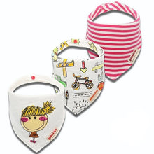 Load image into Gallery viewer, Cartoon Cotton Newborn Baby Boys and Girls Bibs Baby Towel Scarf Children Cravat Infant Kids Scarf