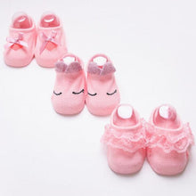 Load image into Gallery viewer, Baby Girl Anti-Slip Cotton Bow Lace Flower Floor Socks Spring Socks Excellent Quality Everyday Wear