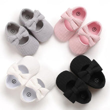 Load image into Gallery viewer, Baby Girls First Walkers Bow Knot Solid Soft Shoe Footwear For Baby Girl Breathable Shoes