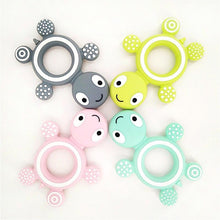 Load image into Gallery viewer, Baby Silicone Teethers Food Cute Turtle Tiny Teething Baby Shower Gifts Cartoon Animals Teether