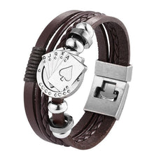 Load image into Gallery viewer, Trendy Modern Jewelry Leather Bracelet Men Braided Multilayer Anchor Bracelets Ladies Rope Chain for Male Jewelry Classic Style
