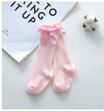 Load image into Gallery viewer, Non-slip Cotton Princess Knee High Long Skin-friendly Socks With Bow Mesh Newborn For Baby Girls