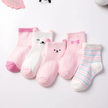 Load image into Gallery viewer, Luxury Modern 5pair Socks Set Kids Soft Cotton Socks Baby Cute Cartoon Warm Dots Fashion Sport Socks For Firls and Boys Kids