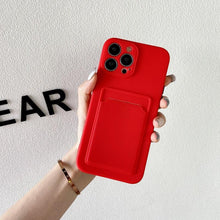 Load image into Gallery viewer, Soft Silicone Phone Case For iPhone 14 13 Pro Max 13Pro Silicone Soft Mobile Phone Case Wallet Card Holder Cover Slim Fit Thin Protective Soft Shock-Absorbing Wallet Case