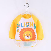 Load image into Gallery viewer, Cute Cartoon Print Baby Waterproof Long Sleeve Apron Children Feeding Smock Bib Baby Accessories