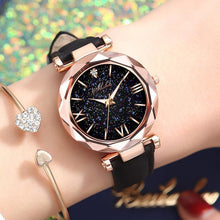 Load image into Gallery viewer, Women Casual Leather Ladies Watch Quartz Wrist Watch Starry Sky Female Clock For Women and Lady and Girls