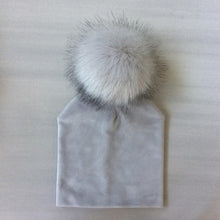 Load image into Gallery viewer, Kids Girls Solid Hat With Pompon Baby Beanie Pompom Cap Children's Accessories Design