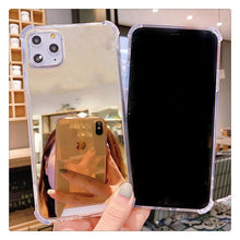 Load image into Gallery viewer, Luxury Mirror Phone Case For iPhone 14 13 12 11 Pro XS MAX XR Shockproof Back Cover Case For iPhone 7 8 6s 6 s plus Protective Case Hard Back Soft Bumper Anti-Scratch Phone Cover For Girls