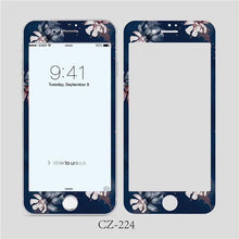 Load image into Gallery viewer, 3D Curved Edge Tempered Glass for iPhone 6 6s 7 8 Plus Fashion Flowers Pattern Screen Protector Protective Film Tempered Glass Screen Protector Designed for iPhone
