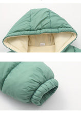 Load image into Gallery viewer, Infant Baby Hooded Warm Jackets For Baby Girls and Baby Boys For WInter In Modern New Luxury Shiny Design