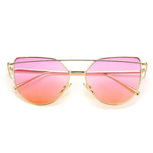 Load image into Gallery viewer, NEW Stevvex Designer Cat eye Sunglasses For Women and Ladies in Vintage Metal Reflective Glasse Mirror Retro Oculos De Sol Gafas Style With UV 400 Protection
