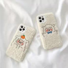 Load image into Gallery viewer, Cute Brown Bear Plush Phone Case For Iphone 14 11 12 13 Pro Max 7 8 X XS Max XR SE2 Autumn And Winter Shockproof Full Case Cover Cute Bear Animal Winter Warm Plush Fabric Phone Case
