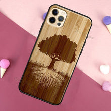 Load image into Gallery viewer, Vintage Tree Flower Bamboo Wood Case For iPhone Pro Max 12 13 min SE For iPhone 13 Shockproof Wooden Texture Protective Cover Unique & Classy Wooden Case