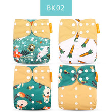 Load image into Gallery viewer, 4PCS/SET Washable Eco-friendly Diaper Ecological Adjustable Nappy Reusable Cloth Diapers Set For Baby and Kids