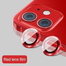 Load image into Gallery viewer, High quality For iPhone 12 Pro Max Metal Ring Tempered Glass Full Cover Camera Lens For iPhone 13 14 Pro Max Mini Protective Cap Camera Lens Protector Compatible with iPhone