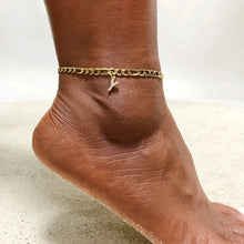Load image into Gallery viewer, Mandotos Crystal A Z Letter Initial Anklets For Women Cuban Link Stainless Steel Beach Anklet
