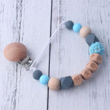 Load image into Gallery viewer, Baby Boy Wood Chew Pacifier Clips Dummy Chain Holder Cute Soother Chains Baby Girl Teething Toy