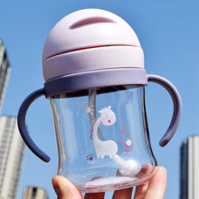 Load image into Gallery viewer, Cartoon 250ml Baby Feeding Bottle For Infant Children Drinking Bottle For Kids Non-spill Portable Straw Water Bottle Drinkware