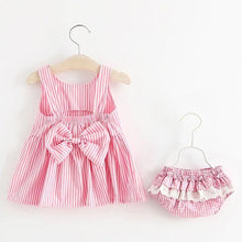 Load image into Gallery viewer, Modern Luxury Baby Girl Summer Party Clothing Cherry Dot Princess Dresses Bow Hat Outfits For Girls