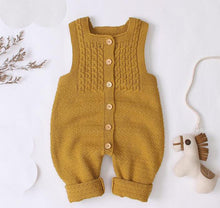 Load image into Gallery viewer, Handmade Baby Knitting Rompers Sleeveless Solid Color Jumpsuit Winter Romper For Girls and Boys In Modern Retro Style