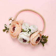 Load image into Gallery viewer, Modern Fashion Floral Headband Newborn Baby Elastic Hairbands Pearl Fresh Style Bow Knot For Girls