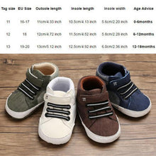Load image into Gallery viewer, 0-18M Newborn Baby Soft Sole Shoes Boys Kids Lace-Up Ankle Boots Sneakers Perfect Baby Gift