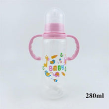 Load image into Gallery viewer, Unisex Baby 150/280ml Wide Mouth Soft Silicone Cover Straw Drinking Milk Bottle For Newborn Nursing Product With Handle