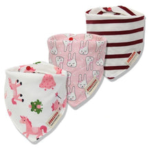 Load image into Gallery viewer, 3PCS Comfortable Waterproof Organic Cotton Baby Burp Cloth Bandanna Scarf Bibs For Newborn Baby Boy And Girl