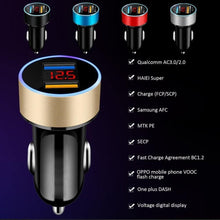 Load image into Gallery viewer, LED Universal 4.8A Car Charger Mobile Phone Fast Charging Adapter in Car With Display Quick Charge Dual USB