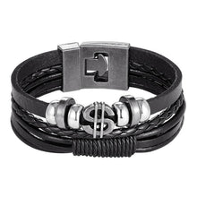 Load image into Gallery viewer, Trendy Modern Jewelry Leather Bracelet Men Braided Multilayer Anchor Bracelets Ladies Rope Chain for Male Jewelry Classic Style