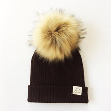 Load image into Gallery viewer, Winter Baby Boy Girl Artificial Pompom Knitted Hat Toddler Kids Caps With Pompon for Newborn