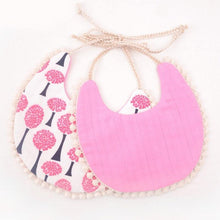 Load image into Gallery viewer, Double-deck Infant Baby Girl Boy Bib Kid Toddler Dinner Feeding Tassel Cotton Linen Burp Cloths