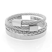 Load image into Gallery viewer, Luxury Modern Rich Style Royal Roman Bracelets & Bangles Love Bangle Bracelet For Men Stainless Steel Rectangle Bracelet Men's Jewelry Great Gift Idea