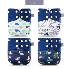 Load image into Gallery viewer, Modern Eco-friendly Diaper New 4pcs/set Washable Coffee Mesh Cloth Diaper Cover Adjustable Nappyies For Kids