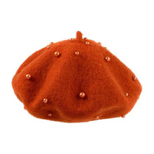 Load image into Gallery viewer, Modern Art Wool Baby Hat with Pearls Cat Candy Color Retro Baby Girl Cap Kids Beret Hats for Girls
