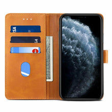 Load image into Gallery viewer, Luxury Red Leather Magnetic Flip Case For Iphone 14 12 13 11 11 Pro Max Xr Xs Max X Wallet Cover For iphone Leather Wallet Case Card Slots Kickstand Magnetic Buckle Flip Phone Cover