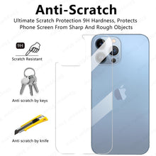 Load image into Gallery viewer, 3Pcs Tempered Back Glass For iPhone 13 Pro Max Mini Protective Screen Protector Glass Film For iPhone 13 12 11 14 Pro XS Max XR Temper Film Premium HD Clarity Anti-Fingerprint/Scratch Back Protector